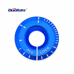 Car Key Ringhole Decorative Sticker Engine Start Ignition Cover Accessories - blue