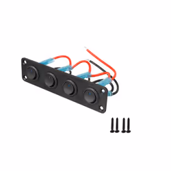 12V 1-4 Gang Universal Toggle Switch Panel USB Car Boat Marine RV Truck - 4 buttons