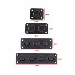 12V 1-4 Gang Universal Toggle Switch Panel USB Car Boat Marine RV Truck - 4 buttons
