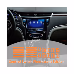 Car Window Button Luminous Sticker Lifter Switch Night Fluorescent Decals - Blue