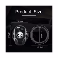 Car Start Stop Button Cover Sticker Alloy Plating Interior Starter Ring - Skull