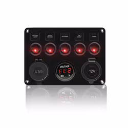 5 Gang 8 Gang Button Rocker Toggle Switch Panel Usb Control For Car Truck - 5 Gang Red
