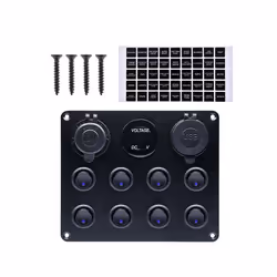 5 Gang 8 Gang Button Rocker Toggle Switch Panel Usb Control For Car Truck - 5 Gang Blue