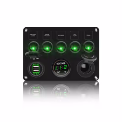 5 Gang 8 Gang Button Rocker Toggle Switch Panel Usb Control For Car Truck - 5 Gang Blue