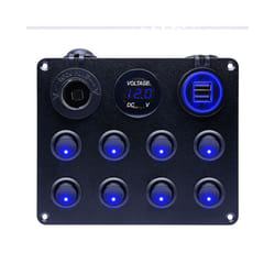 5 Gang 8 Gang Button Rocker Toggle Switch Panel Usb Control For Car Truck - 8 Gang Blue