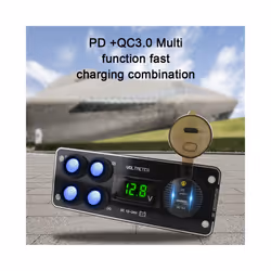 24V 12V Switch Panel 4 Buttons Car Light Toggle USB Charger 3.0 Power - 4 in 1 A