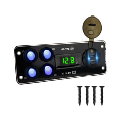 24V 12V Switch Panel 4 Buttons Car Light Toggle USB Charger 3.0 Power - Green