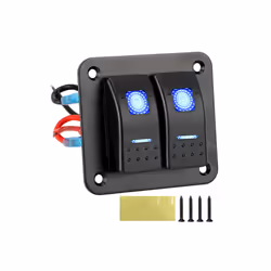 24V 12V Switch Panel 3 Buttons Car Light Toggle For Boat Truck Trailer - Black