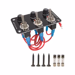 12V 24V Rocker Switch Panel 10A Fuse Protection Light Toggle Start Push - Black