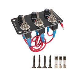 12V 24V Rocker Switch Panel 10A Fuse Protection Light Toggle Start Push - Black