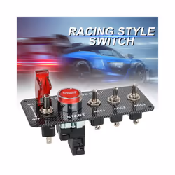 12V Racing Car Switch Panel Rocker Starter Start Stop LED Light Toggle - T0