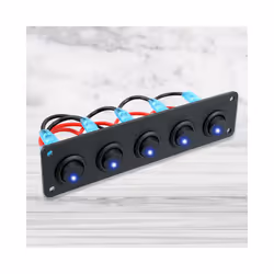 Rocker Toggle Switch Panel for RV Yacht Marine Boat Car Marine Waterproof - Black