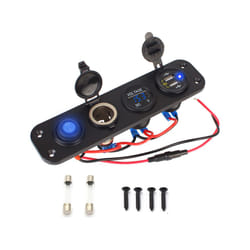 24V 12V Fuse Switch Panel Car Power Adapter USB Chargers 3.0 Light Toggle - Blue light
