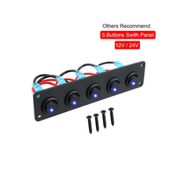 24V 12V Switch Panel 8 Buttons USB Chargers Circuit Breaker Light Toggle - others