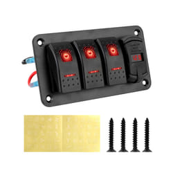 24V 12V Switch Panel 3 Buttons Car Toggle Light USB Chargers 3.0 Volt - Red