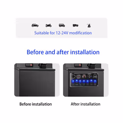Car Switch Panel 7 Buttons Rocker Light Toggle PD USB Chargers 3.0 Socket - Green