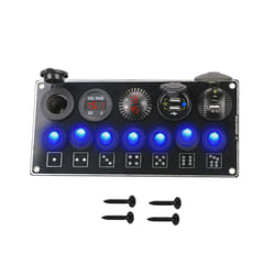 Car Switch Panel 7 Buttons Rocker Light Toggle PD USB Chargers 3.0 Socket - Red