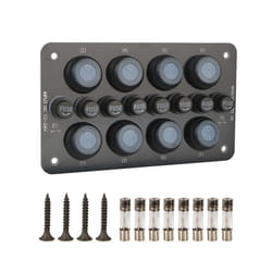 10A Fuse 24V 12V Switch Panel Light Toggle Blue Indicator Buttons Breaker - Black