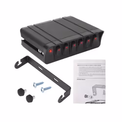 24V 12V 6 Buttons Switch Panel With 30A Fuse Blade Indicator Car Lights - Red