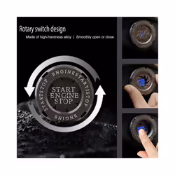 1Pcs Car Interior Engine Start Stop Button Protective Auto Ignition Key - Silver