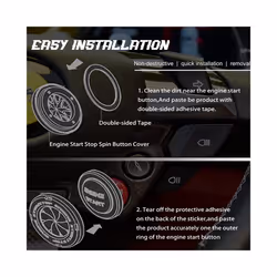 1Pcs Car Interior Engine Start Stop Button Protective Auto Ignition Key - Silver