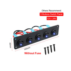 24V 12V Switch Panel 10 Buttons LED Light Toggle Circuit Breaker Test - only for DC 12V 24V