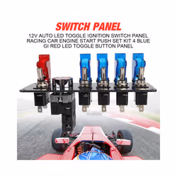 12V Rocker Switch Panel Light Toggle Racing Car Starter Ignition Start - single switch