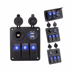 12V 24V 2/3 Button Light Toggle Switch Panel Circuit Breaker Power Adapter - 2 and 1