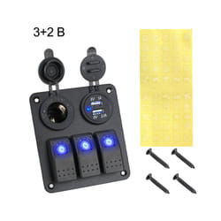 12V 24V 2/3 Button Light Toggle Switch Panel Circuit Breaker Power Adapter - 3 and 2 B Type