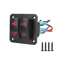 24V 12V 2 Buttons Light Toggle Circuit Breaker Switch Panel For Boat Car - Red