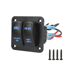 24V 12V 2 Buttons Light Toggle Circuit Breaker Switch Panel For Boat Car - Blue