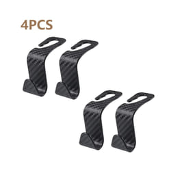 Car Seat Headrest Hook Carbon Fiber Mobile Phone Holder Auto Fastener - 4PCS A