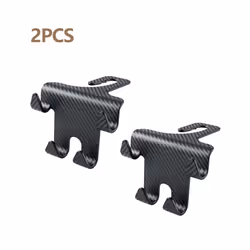 Car Seat Headrest Hook Carbon Fiber Mobile Phone Holder Auto Fastener - 2PCS B
