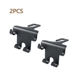 Car Seat Headrest Hook Carbon Fiber Mobile Phone Holder Auto Fastener - 2PCS B