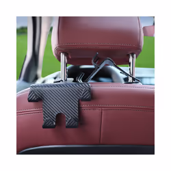 Car Seat Headrest Hook Carbon Fiber Mobile Phone Holder Auto Fastener - 2PCS B