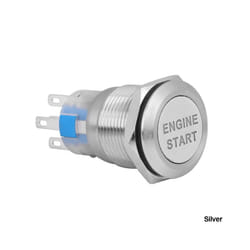 Car Engine Start Push Button Switch Ignition Starter Start Button Switch - Silver