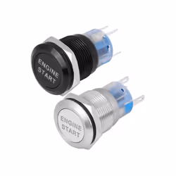 Car Engine Start Push Button Switch Ignition Starter Start Button Switch - Black