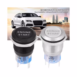 Car Engine Start Push Button Switch Ignition Starter Start Button Switch - Black