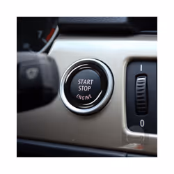 1/2pcs Car Engine One Start Stop Push Button Ignition Key Circle Sticker - 1pc black