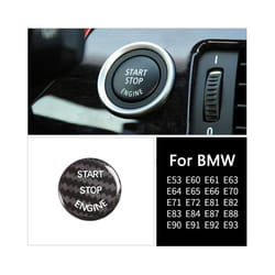 Carbon Fiber Start Stop Push Button Engine Ignition Switch Protective - black