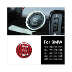 Carbon Fiber Start Stop Push Button Engine Ignition Switch Protective - red