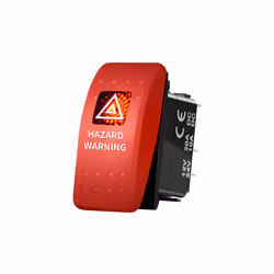 12V 20A Red Led HAZARD WARNING Rocker Switch Light Illumination Adjustable - Switch Only