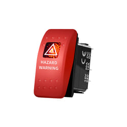 12V 20A Red Led HAZARD WARNING Rocker Switch Light Illumination Adjustable - Switch Only