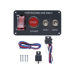 Car Accessory LED Toggle Ignition Switch Panel Engine Start Push Button - Red