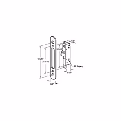 CRL Mortise Lock for Sliding Glass Patio Doors  Round End Face Plate  4-5/8"" Screw Holes  45176; Keyway