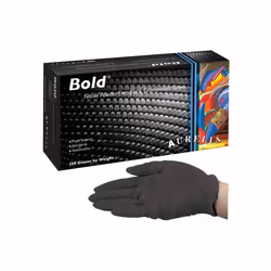 AURELIA Bold Strong Black Powder Free Nitrile Disposable Gloves X-Large 100 Pack