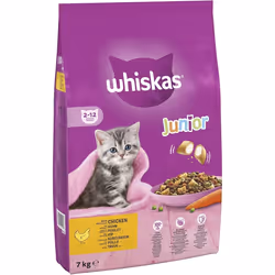 Whiskas Junior Chicken 7 kg Bag, Kitten Cat Dry Food - Pack May Vary