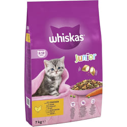 Whiskas Junior Chicken 7 kg Bag, Kitten Cat Dry Food - Pack May Vary