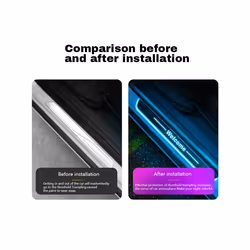 New Carbon fiber Customized Car Door illuminated Sill Logo Projector Lamp - For Welcome, 4pcs Set