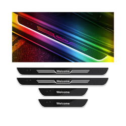 New4/2 Pcs Customized Car Door Sill Light RGB Colour Car Scuff Plate Pedal - Welcome, C-4Pcs